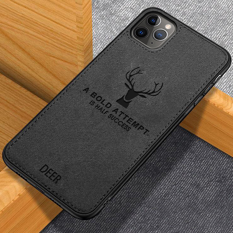 BAKEEY Deer Canvas Cloth Shockproof Protective Case for iPhone 11 Pro Max 6.5 inch