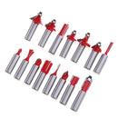 Drillpro 15pcs 1/2 Inch Shank Tungsten Carbide Router Bit Set With Wooden Case Woodworking Cutter