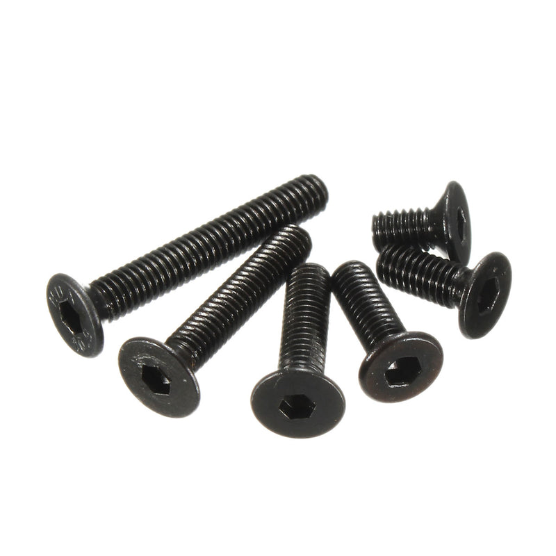 Suleve M3CH4 100Pcs M3 Carbon Steel Countersunk Hex Socket Screw 6-20mm Flat Head Hex Screw Metric