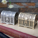 Bronze/Ancient Vintage Small Tin Alloy Pirate Treasure Chest Jewelry Box