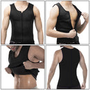 Black Men Slimming Vest Body Shaper Belly Wrap Abdomen Weight Loss Zipper Sauna Corset Shapewear