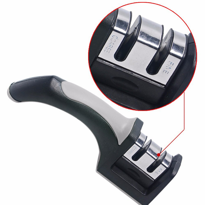 XYJ 2 in 1 Kitchen Sharpen Stone Gray Red Color Stainless Steel Professional Sharpener Cooking Hotel Tools