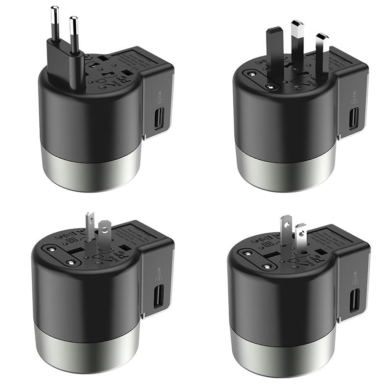 HOCO AC4 Dual Port Rotating Charging Universal Converter USB Charger for Mobile Phone