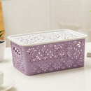 Bakeey Hollow Plastic Storage Baskets Rectangular Desktop Snack Bathroom Cosmetics Sundry Storage Box For Home