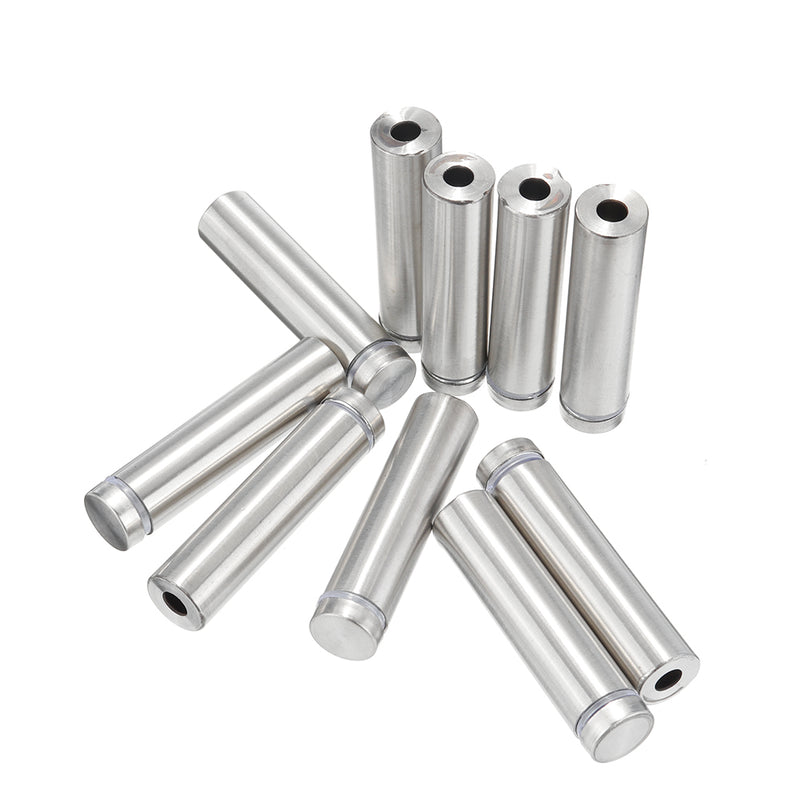 20Pcs/Set 12mm Stainless Steel Advertisement Nails Stone Wall Mount Glass Sign Standoff Bolt Pin Fixing Screw Kits for Artwork Sign Displaying