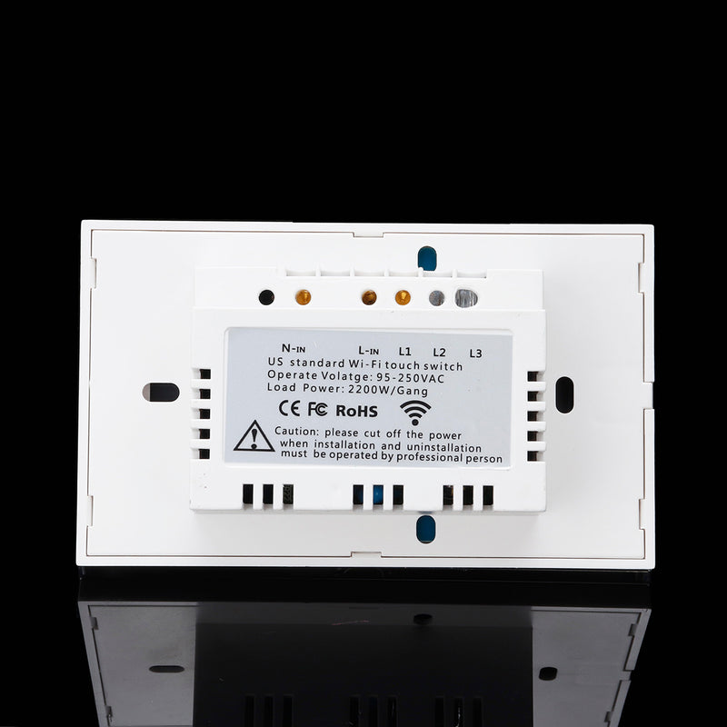 250V 10A 1/2/3 Gang Smart Touch Light Switch WiFi RF APP Remote Control US Plug Works with Alexa