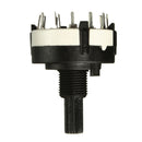 2pcs 1 Pole 12 Way 0.3A 250VAC Black Rotary Switch Solder Terminals Car 18 Teeth Shaft