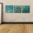 Miico Hand Painted Three Combination Decorative Paintings Botanic Flower Wall Art For Home Decoration