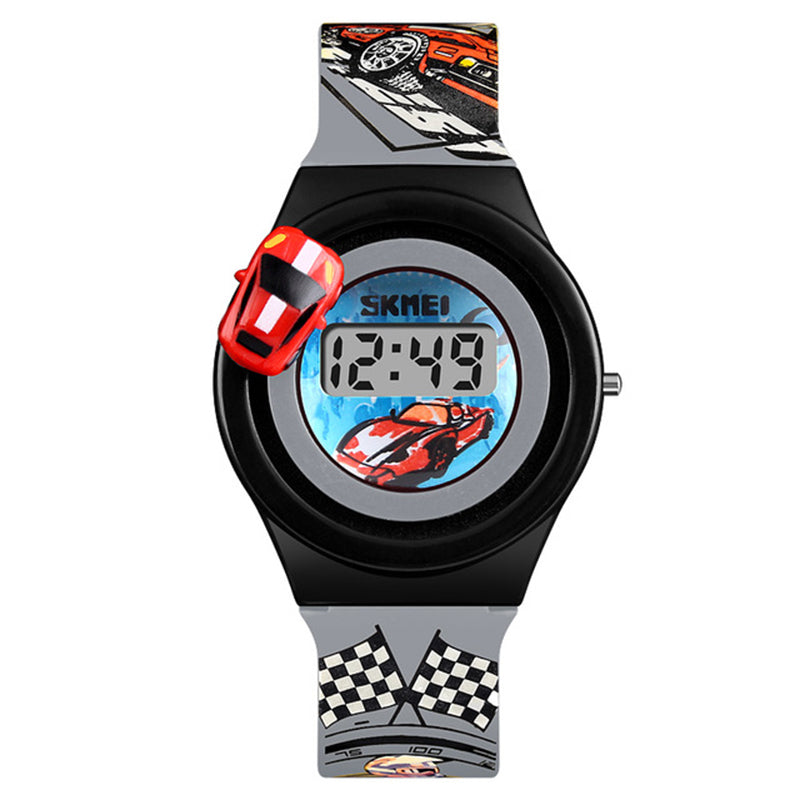 SKMEI 1376 Cartoon Car Children Digital Watch Creative Date Display Fashion Watch