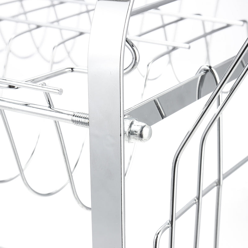 2 Tiers Dish Drying Rack Stainless Steel Over Sink Kitchen Cutlery Bowl Storage Holder