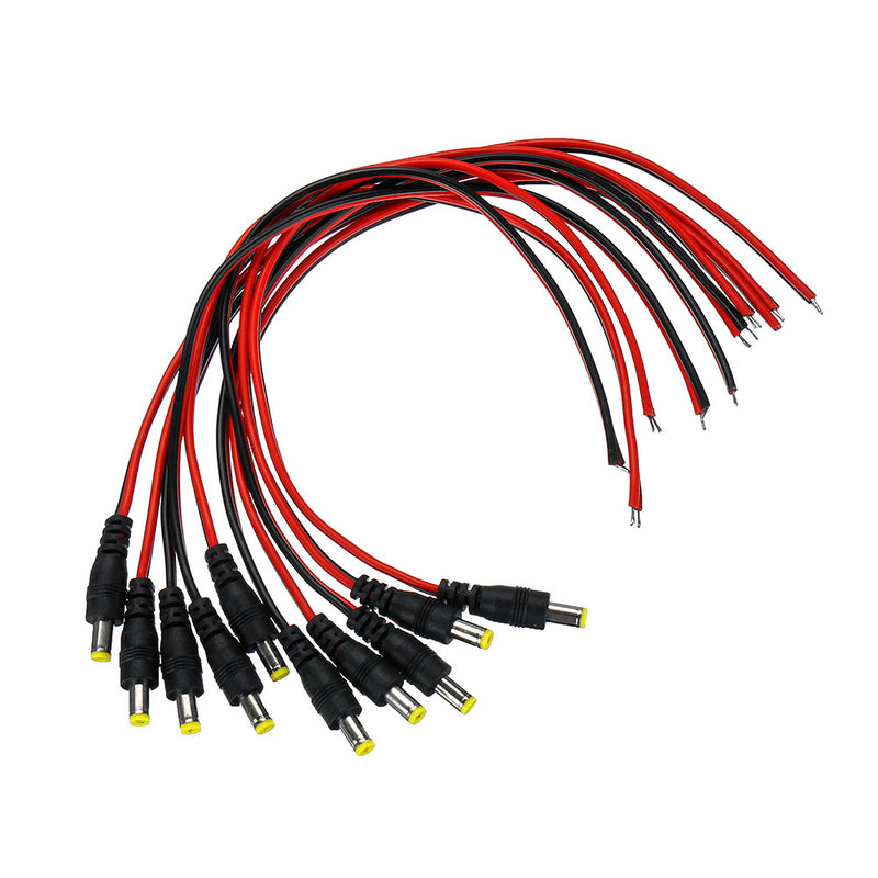 30Pcs Male DC Power Supply Plug Jack Connector Copper Core 5.5x2.5mm Weld-free