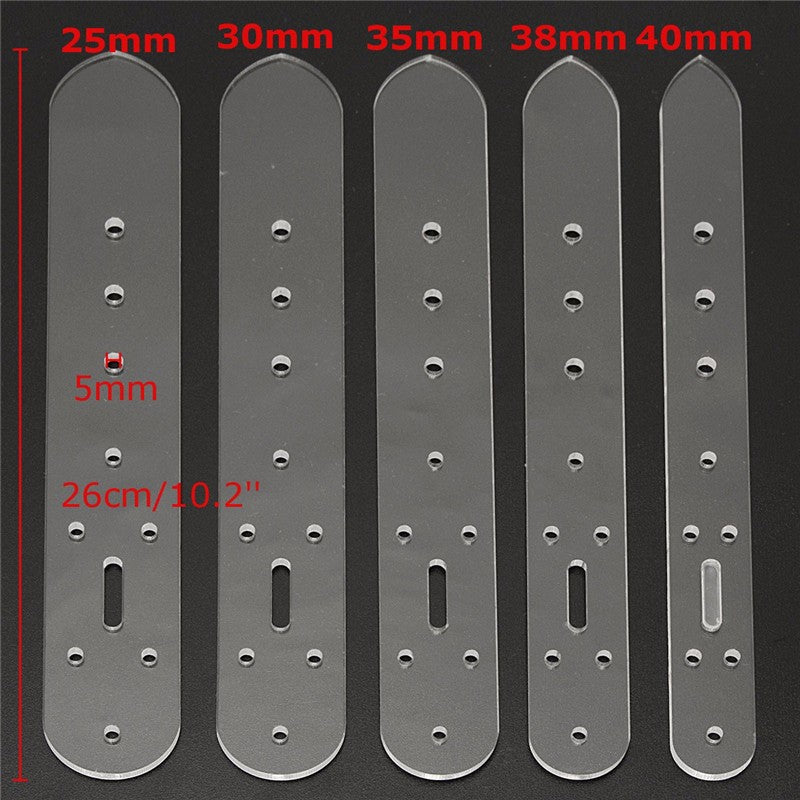 5pc Leather Craft Acrylic Belt Billet Buckle Head End Templates Tool Set