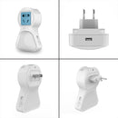 Multifunction USB Wall Socket LED Socket Night Light Plug-in Wall Warm White Light Control On/OFF Plug Socket Power Strip EU/US