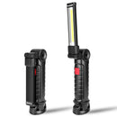 Portable LED COB Inspection Work Light Battery Powered Magnet Foldable Camping Flashlight Torch Lamp