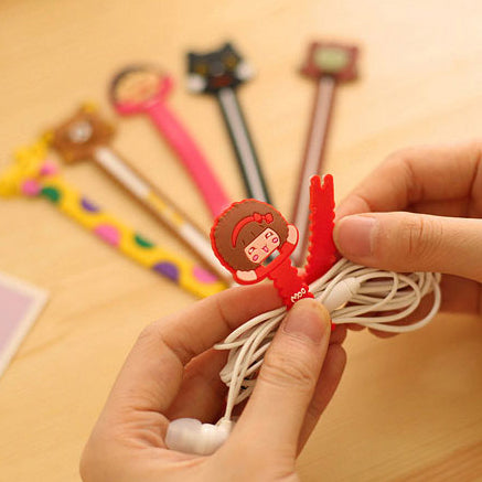 2Pcs Storage Wrap Cable Wire Tidy USB Earphone Winder Sawtooth Organizer Office School Holder