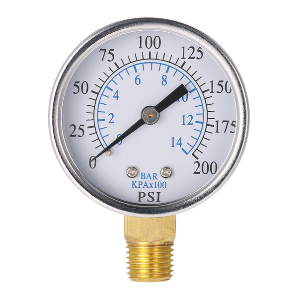 TS-50-14 Pressure Gauge 0-200psi 0-10bar 1/4 NPT Mini Pressure Gauge Air Compressor Hydraulic Vacuum Gauge Manometer Pressure Tester