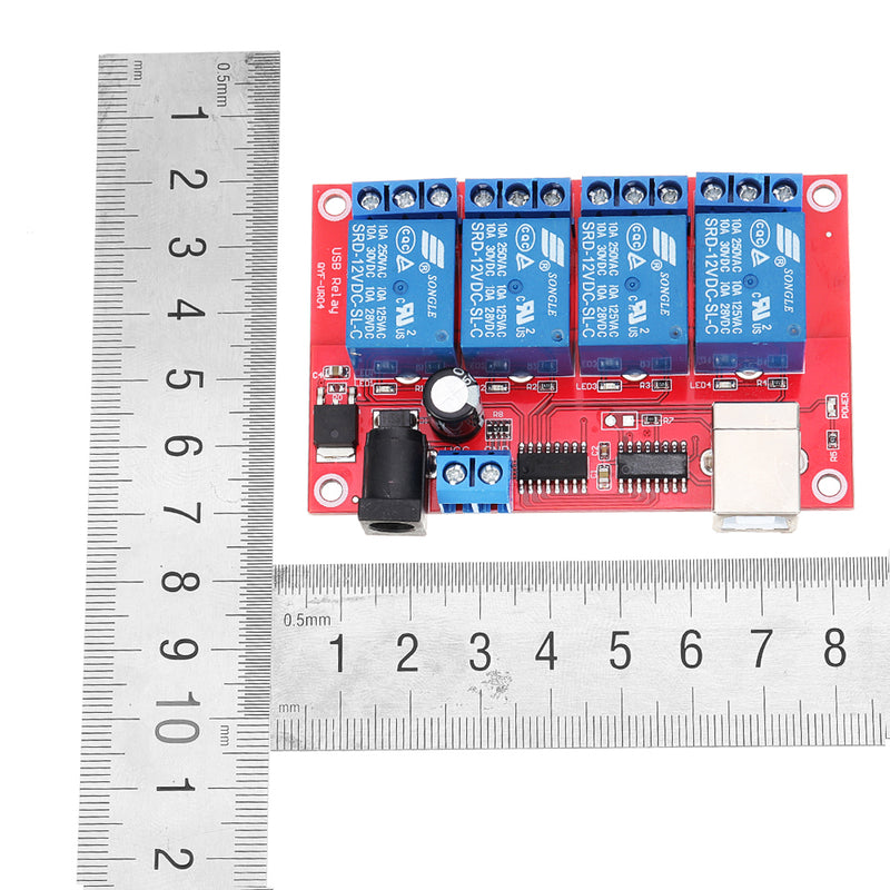 4 Channel 12V HID Driverless USB Relay USB Control Switch Computer Control Switch PC Intelligent Control Relay Module