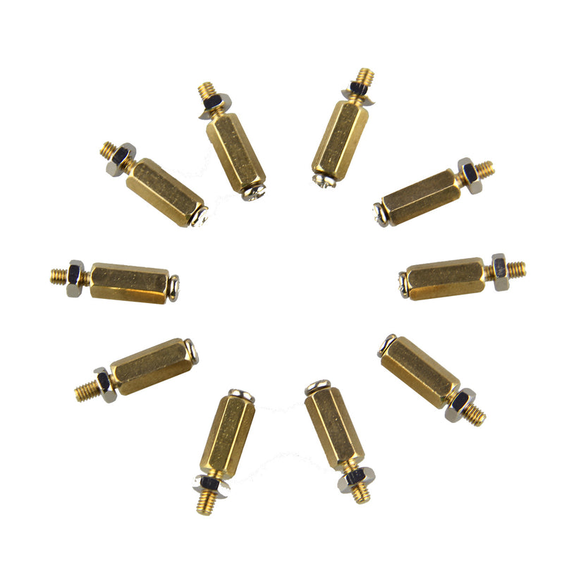 10SETS DIY 11MM Hex Brass Cylinder + Screw + Nut Kits For Raspberry Pi