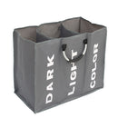 Clothes Storage Baskets Bag Laundry Hampers 94L 3 Grids Wash Dirty Removable Home