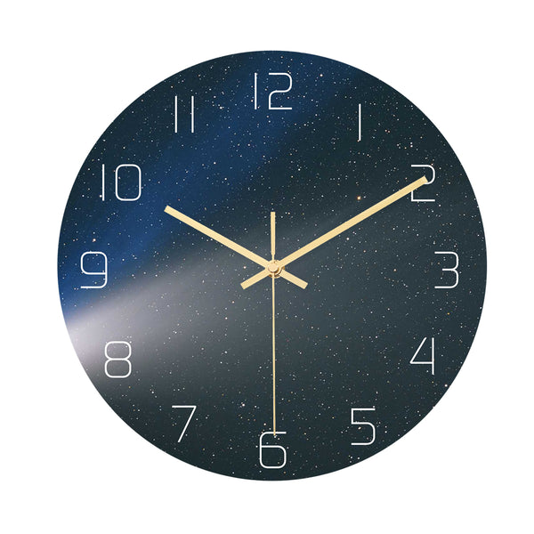 Loskii CC024 Creative Starry Pattern Wall Clock Mute Wall Clock Quartz Wall Clock For Home Office Decorations