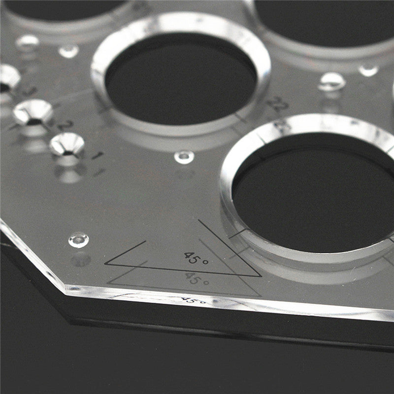 Clear Plastic Template Ruler Circle Shapes Drawing Drafting Template Stencil Hand Tools