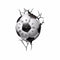 PAG STICKER 3D Wall Clock Decals Soccer Football Cracking Wall Sticker Home Decor Gift