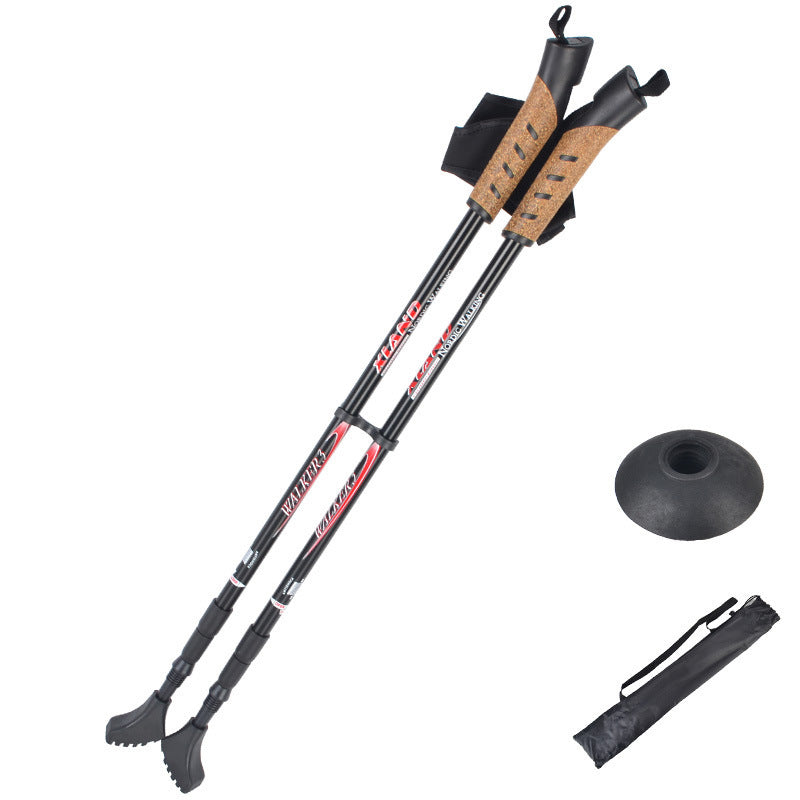 2PCS Campleader Ultralight 3-Section Folding Trekking Pole Walking Stick Camping Hiking Cane