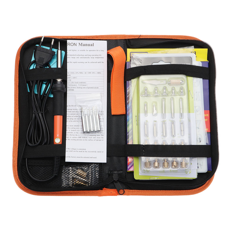 79Pcs 60W Electric Solder Iron Wood Burning Pen Soldering Iron Tool Carft Pyrography Kit DIY