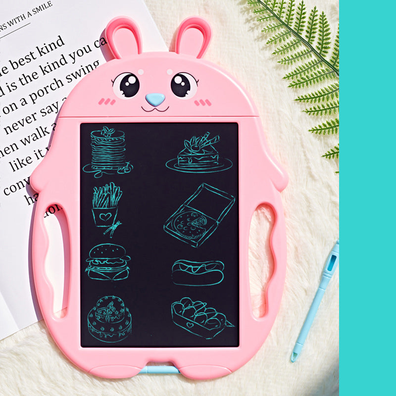 9-inch Smart Children Cartoon Rabbit LCD Writing Tablet Electronic Drawing Board Children's Smart Handwriting Draft Pad for Kids Adults for Home School Office