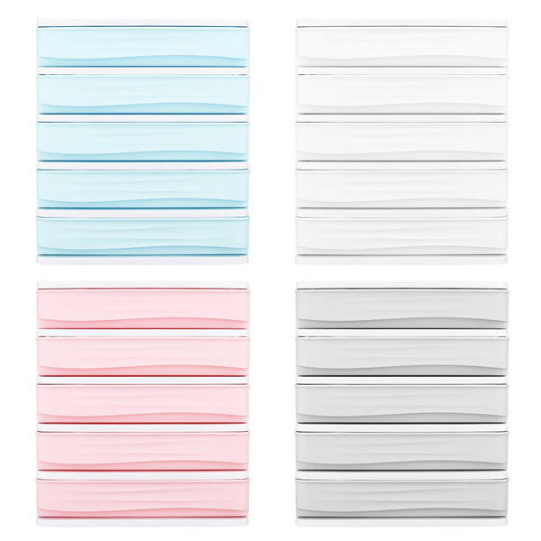 2/3/4/5 Tier Layer Plastic Desktop Organizer Baskets Drawer Jewelry Makeup Case Saving Space Simple Table Storage Box