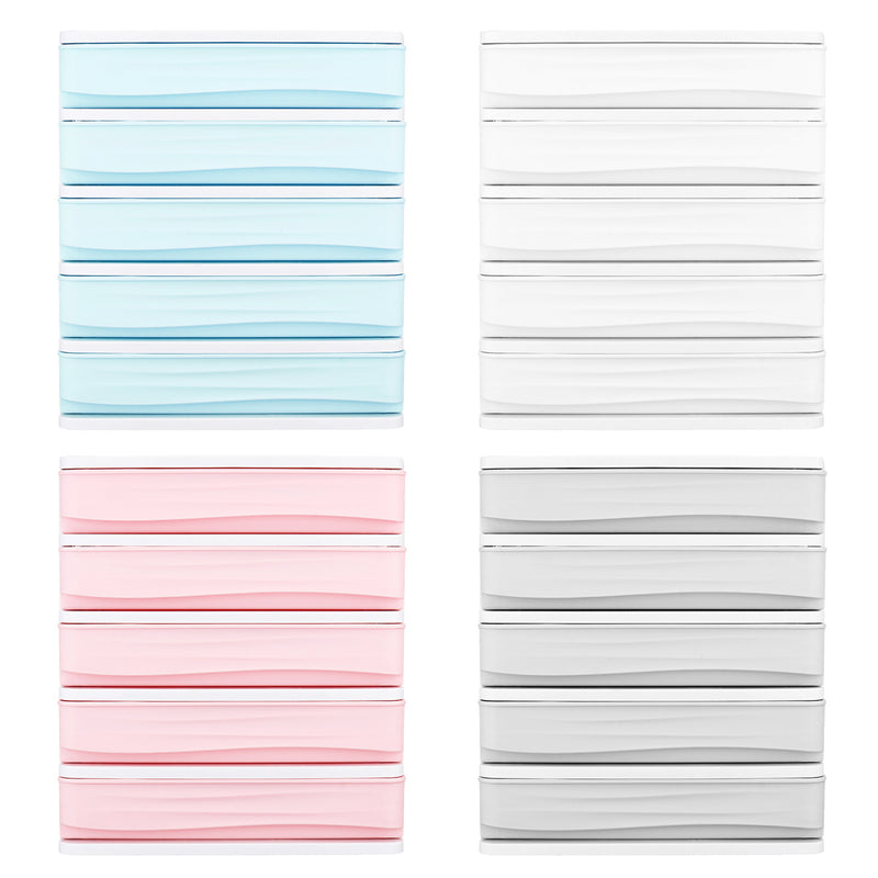 2/3/4/5 Tier Layer Plastic Desktop Organizer Baskets Drawer Jewelry Makeup Case Saving Space Simple Table Storage Box