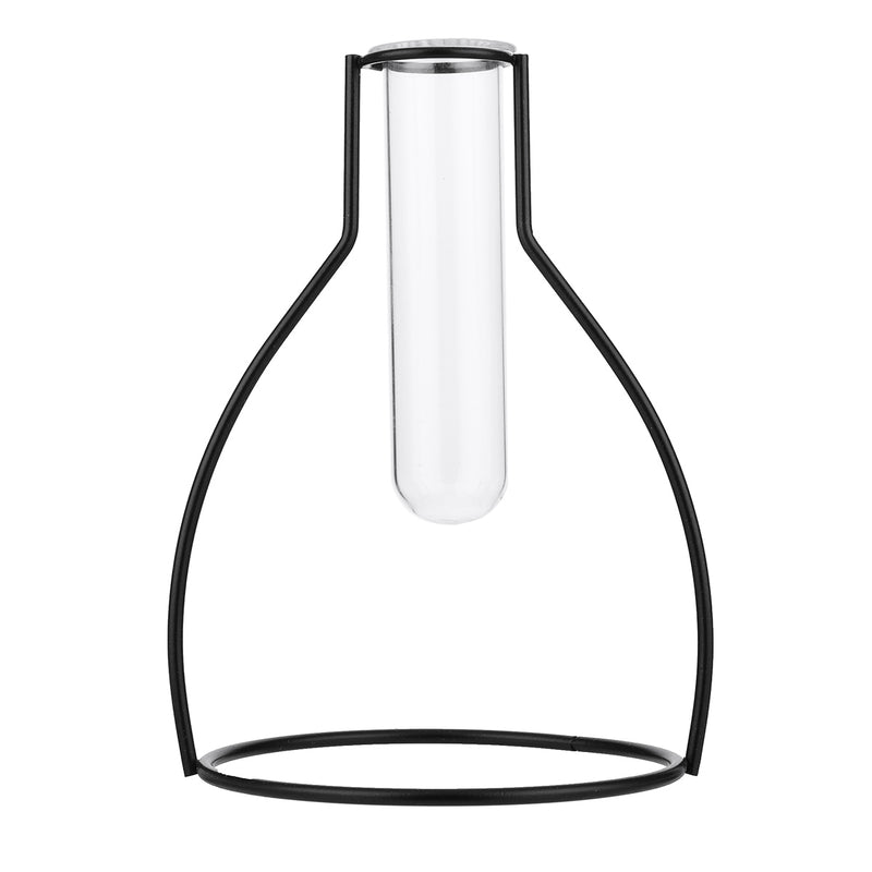 Creative Hanging Test Tube Glass Vase Hydroponic Flower Container + Base Holder