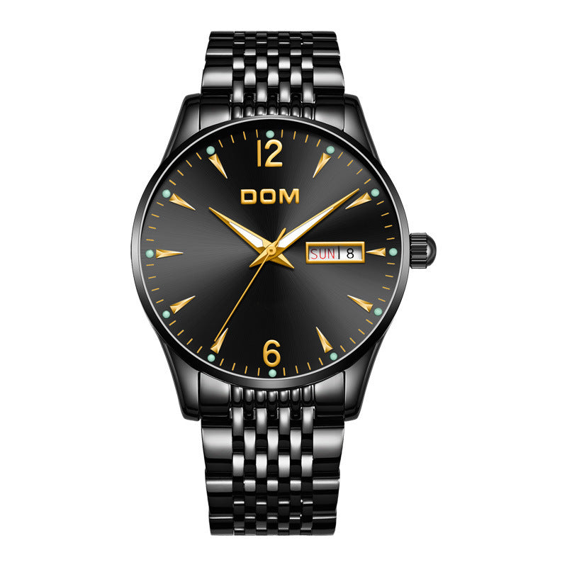 DOM M-11BL-1M89 Fashion Men Watch 3ATM Waterproof Luminous Date Display Quartz Watch