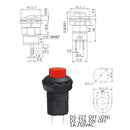 Wendao DS-228 125V 3A 12mm Self Locking ON/OFF Switch Push Button Round 10pcs