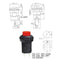 Wendao DS-228 125V 3A 12mm Self Locking ON/OFF Switch Push Button Round 10pcs