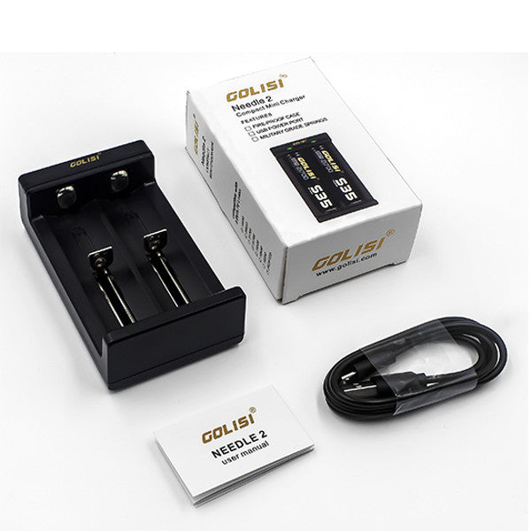 Golisi Needle 2 LED Indi USB Port Smart Lite Battery Charger For Li-ion Battery 2Slots