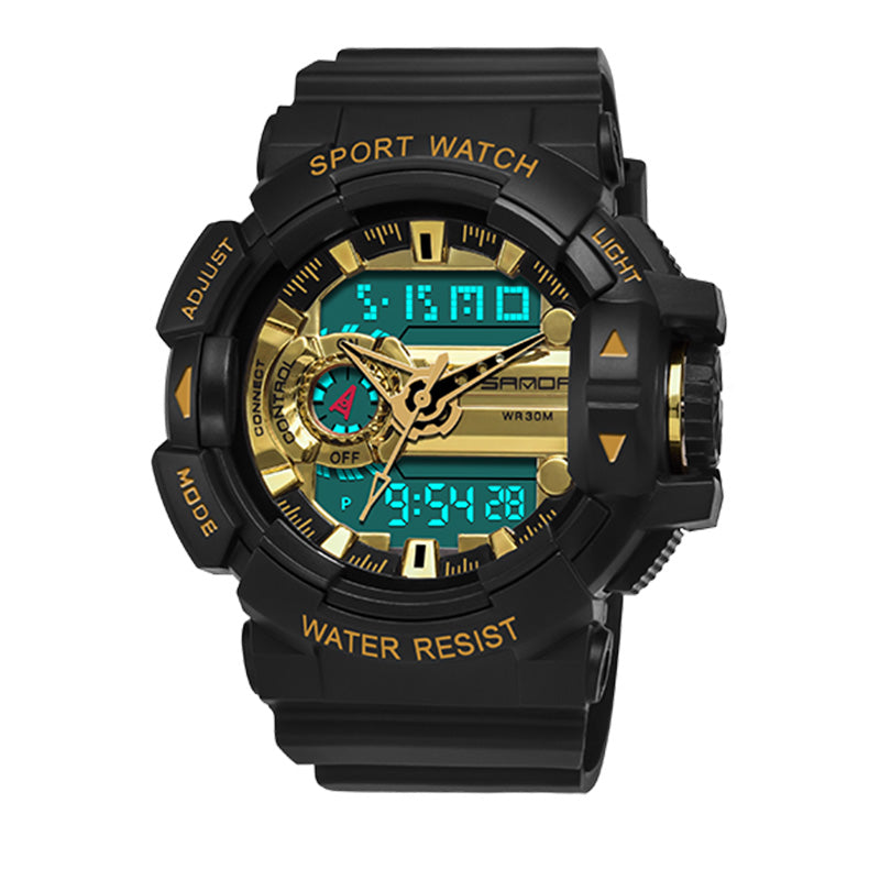 SANDA 599 Luminous Display Candar Stopwatch Men Fashion Sport Watch Dual Disaplay Digital Watch