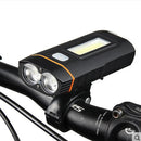 XANES DL04 1000LM Dual T6 Bike Headlight Rechargeable COB Front Light Phone Charging Power Bank