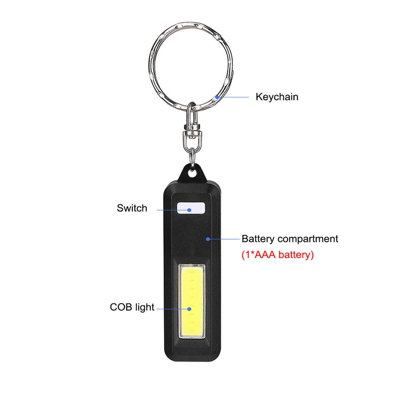 Portable Mini COB LED Keychain Camping Work Light Pocket Flashlight for Outdoor Hiking Fishing