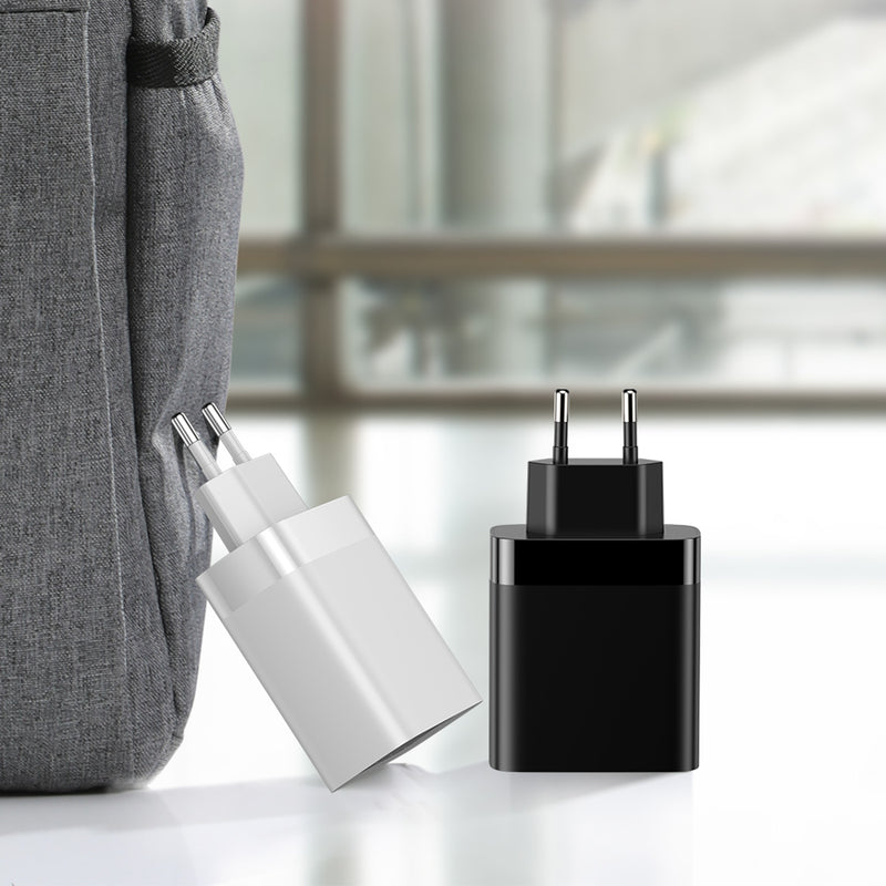 Baseus 30W 4USB Mirror Lake Digital Display Travel USB Charger EU for iPhone 11 Pro Max for Samsung Xiaomi