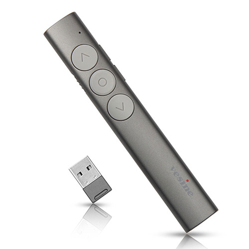 Vesine V9 Rechargeable Wireless Presenter Red Laser Flip Pen PPT Laser Page Pen Clicker Presentation Pen USB Remote Control Touch-Keys