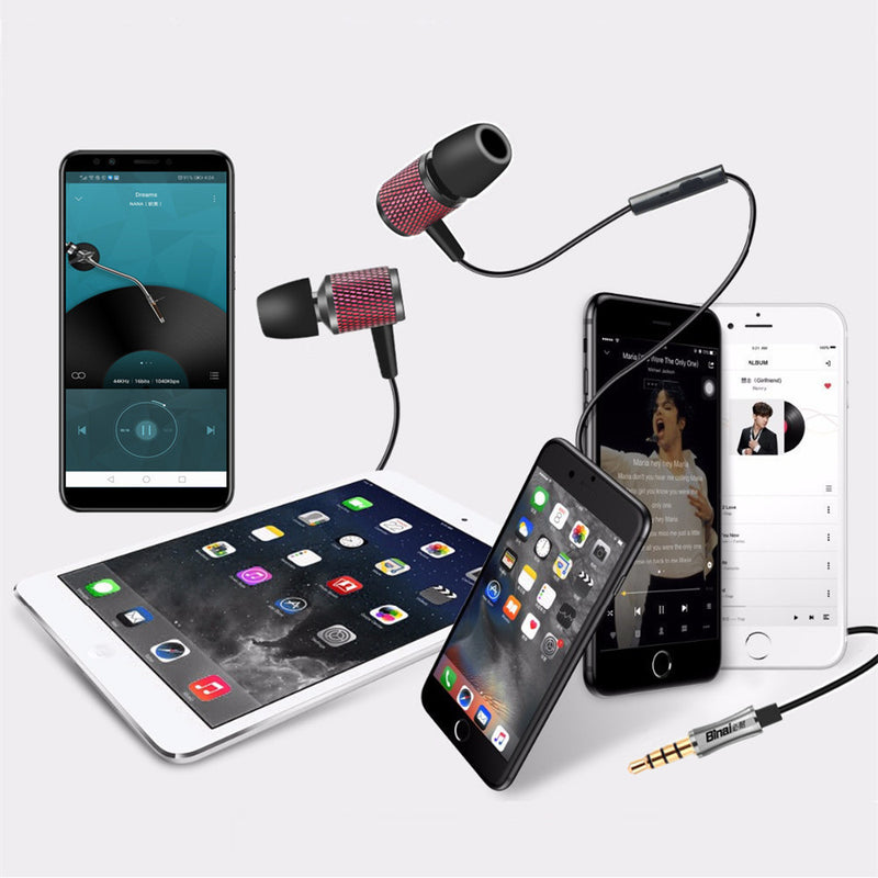 Binai AH-1 3.5mm Audio Holographic Chip CNC Earphone Headphone Hifi Noise Cancelling Waterproof Wired Control Earbuds With Mic for Xiaomi Huawei