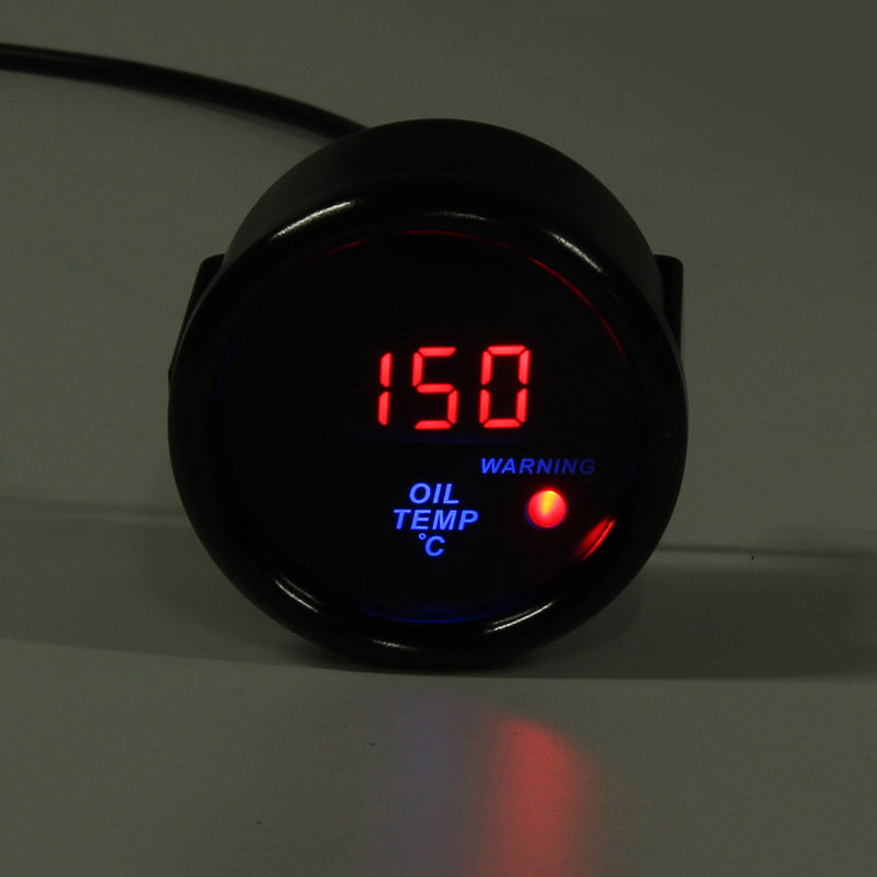 2 Inch 52mm 20-140 Oil Temperature Gauge Digital LED Display Black Face Car Meter with Sensor