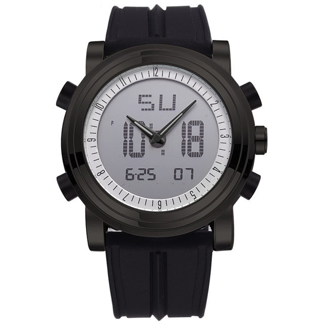 SINOBI 9368 Fashion Men Sport Watch Dual Display Multifunction Silicone Band Digital Analog Watch