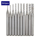 Drillpro DB-M8 10pcs 0.8-3mm Carbide PCB Drill Bits Engraving Milling Cutter for CNC Rotary Burrs