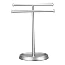 2 Tier Bar Towel Holder Freestanding Drying Rack Hanger Storage Shelf Bathroom