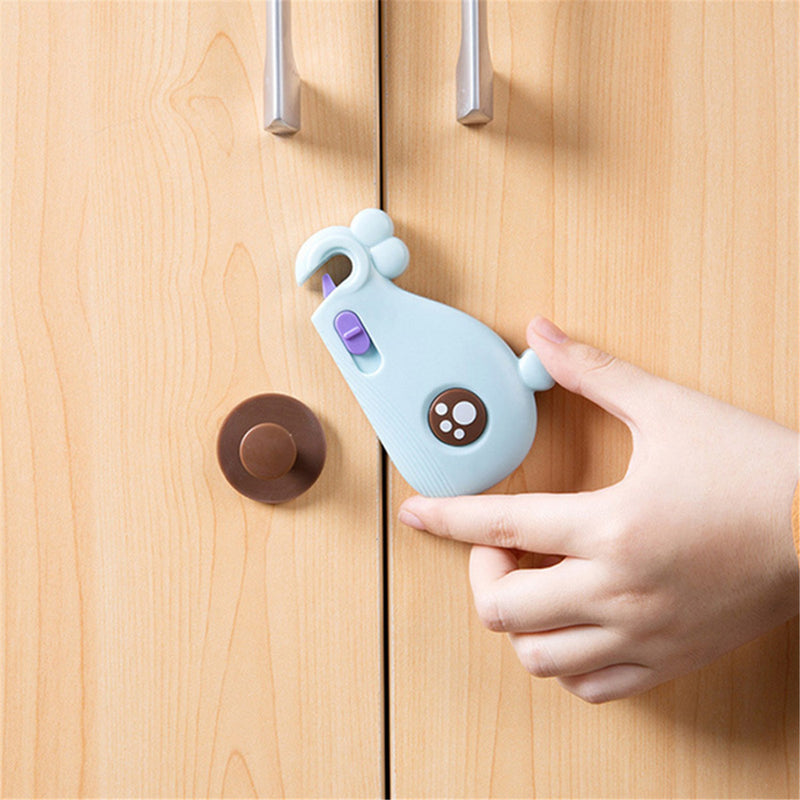 Cute Whale Baby Safety Lock Prevent Clamping Cabinet Door Locks Fridge Cupboard