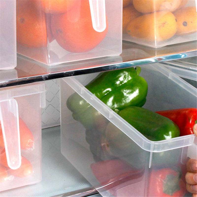 Stackable Sealed Cans With Handles Refrigerator Cabinet Kitchen Storage Container Boxes Baskets