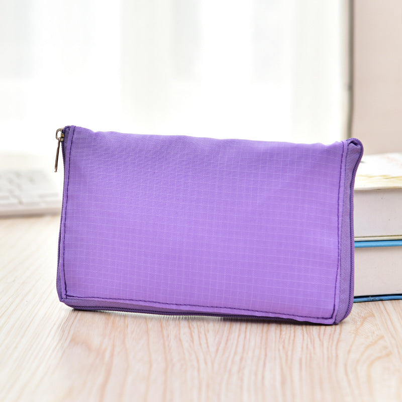 Solid Polyester Waterproof Shopping Bag Reusable Foldable Tote Shoulder Bag