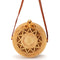 Women's Beach Handwoven Round Rattan Bag Straw Pattern Handbags Crossbody Tote